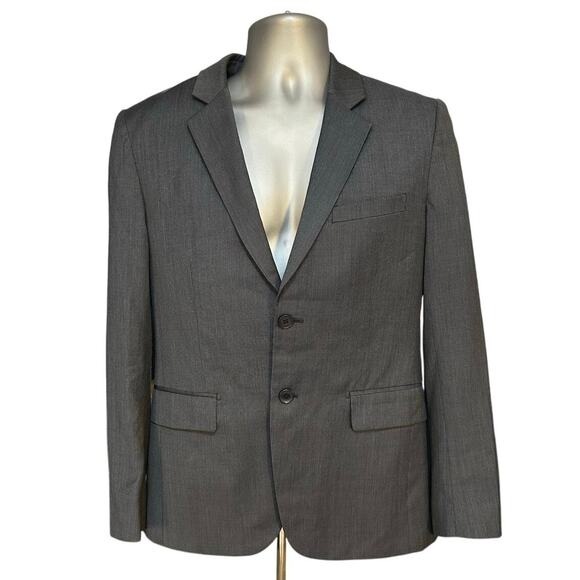 Theory Blazer Size 38S Single Breasted Gray Two Button Wool Blend Career Wear - Picture 1 of 8